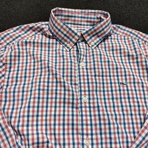 Vineyard Vines Red Blue Whale Shirt Button Down Checkered Men's Size Medium